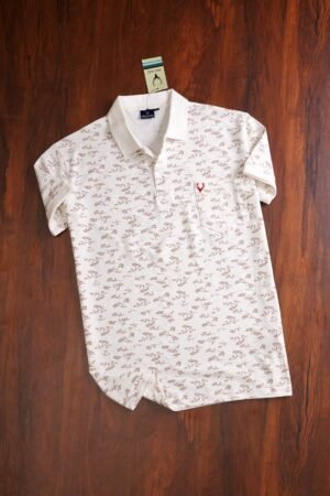 White Bird-Print Polo